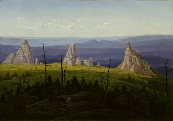 Carl Gustav Carus, Les Trois Rochers sur le Riesengebirge, 1826, huile sur toile, 64x92,5cm, Dresde.